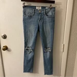 FRAME Denim Waterloo Le Skinny de Jeanne Crop 26 Casual Preppy Festival Hippie